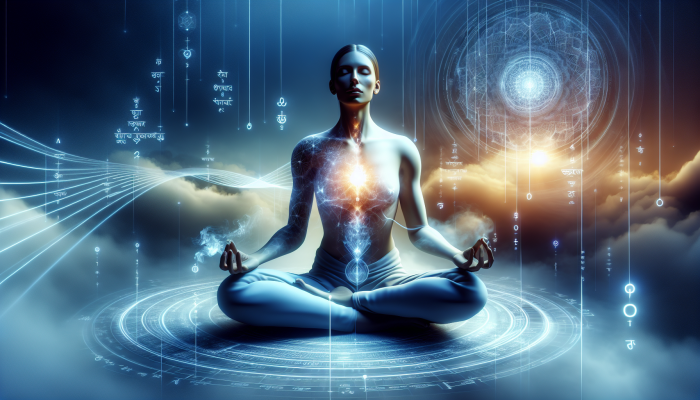 A serene person practicing alternate nostril breathing in a tranquil setting, embodying balance and mental clarity.