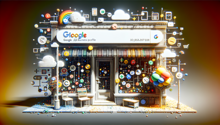 A vibrant digital storefront displaying a Google Business Profile with essential business details, attracting customers.