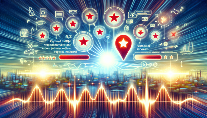 A digital marketing dashboard showing Yelp insights, keyword traffic, customer engagement, and targeted promotions.