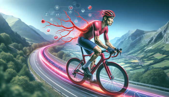 Nitric Oxide Boosters for Performance: An athlete cycling the Tour de France with enhanced blood circulation for peak performance and recovery.