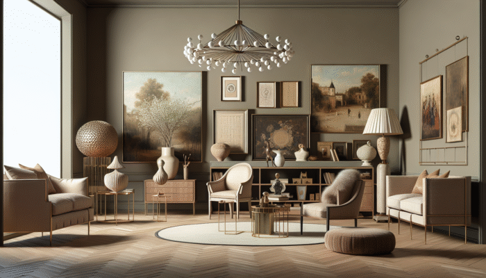 Elegant room with high-end furniture, fine art, and rare antiques, showcasing luxury clearance service.