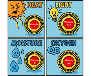 Protecting nutrients from heat, light, moisture & oxygen
