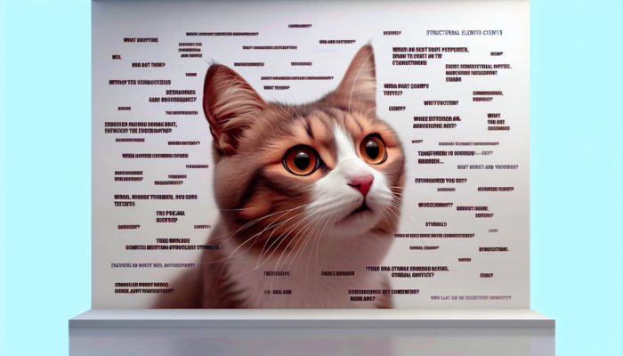 A puzzled cat with a bewildered expression, embodying everyday absurdity turned into comedic triumph.