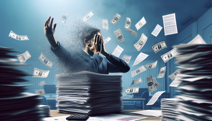 Debt Consolidation for a Fresh Start: A UK Guide | DCL Debt Consolidation for a Fresh Start: Person consolidating scattered debt papers into one file, feeling relieved against a serene backdrop.