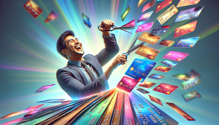 Debt Consolidation for a Fresh Start: A UK Guide | DCL Person cutting up high-interest credit cards, transferring balances to a new 0% interest card for debt consolidation.