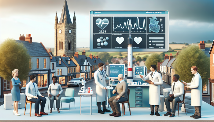 Local GP in Ampthill conducting cholesterol tests with modern equipment and personalized advice.