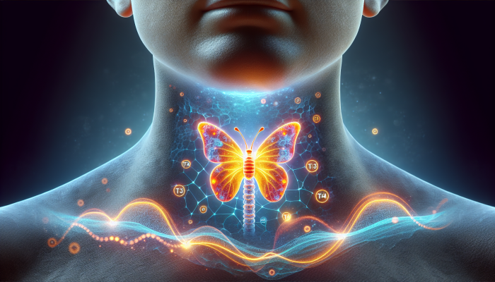 Advanced Thyroid Blood Test in Birmingham: Butterfly-shaped thyroid gland at neck's base, releasing T3 and T4 hormones, impacting metabolism and health.