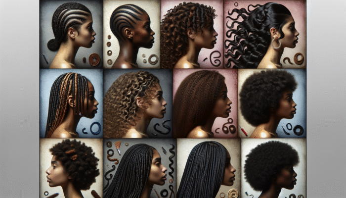 Best Treatments for Curly Hair in the UK: A spectrum of curly hair patterns styled with tailored hair care products, showcasing natural beauty and style.