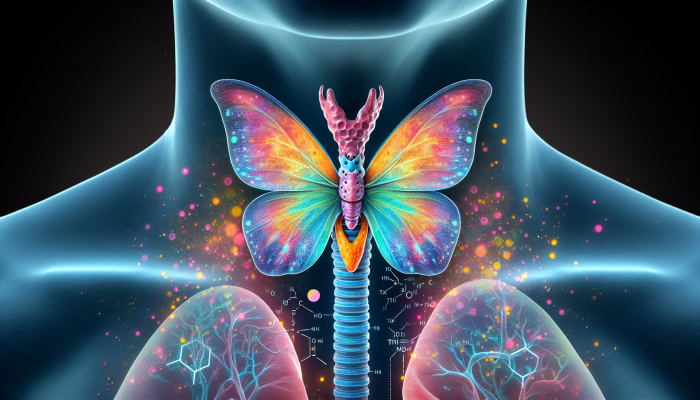 Advanced Thyroid Blood Test in Fleetwood: Butterfly-shaped thyroid gland in neck, synthesizing T3 and T4, impacting metabolism, heart rate, and temperature.