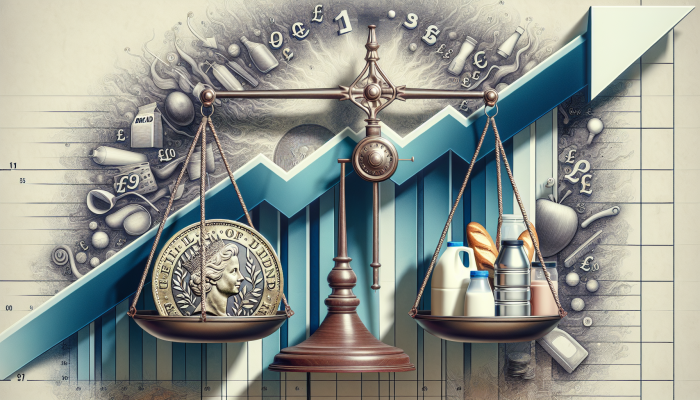 How Inflation Impacts Debt Consolidation Loans: A Guide | DCL How Inflation Impacts Debt Consolidation Loans: A scale with a British pound coin and rising prices, symbolizing inflation's effect on UK purchasing power.