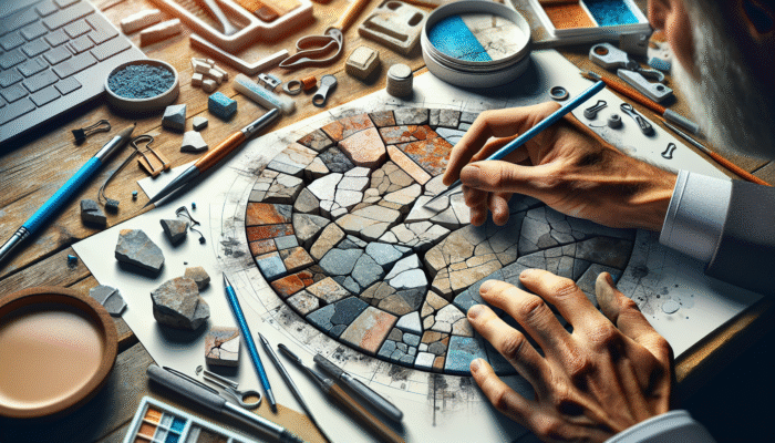 Cracked, chipped, and stained stones and tiles being expertly repaired and restored.