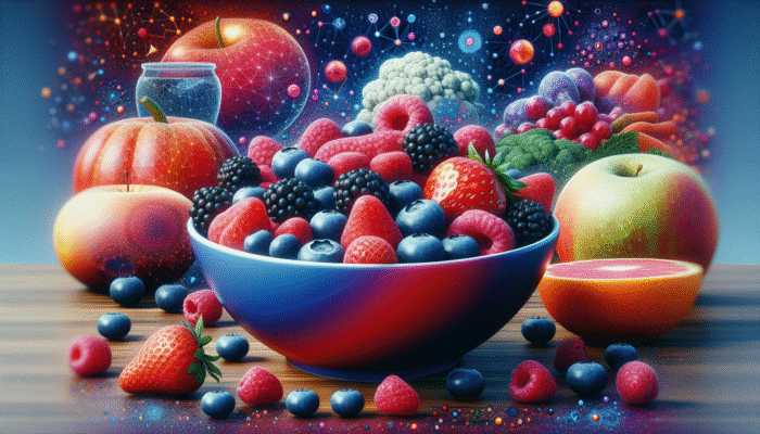 A bowl of mixed berries including blueberries, strawberries, and raspberries, representing an anti-inflammatory diet.