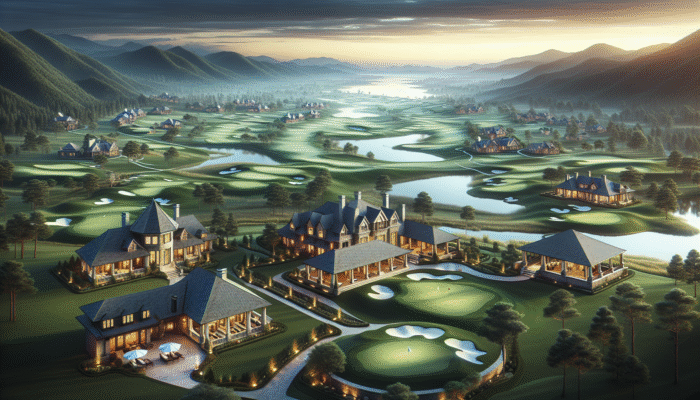 Luxurious golf estate featuring three championship courses, breathtaking views, and sophisticated amenities.