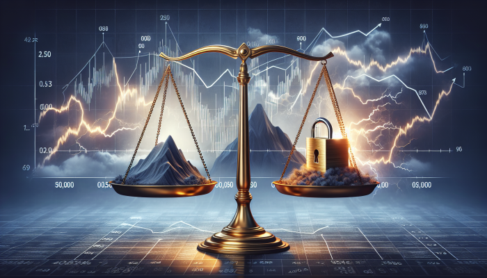 Risks of Long-Term Debt Consolidation Loans: Key Concerns | DCL A scale with a fixed-rate loan document and fluctuating market rates, against a financial graph showing peaks and declines.