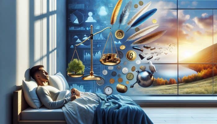 How Debt Consolidation Helps You Sleep Better: A Guide to Financial Peace | DCL A person sleeping peacefully in a serene bedroom, surrounded by organized financial documents symbolizing debt consolidation.