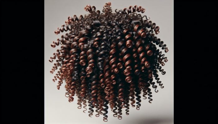 Defined, voluminous curls from twist-outs and braid-outs on styled, damp curly hair.