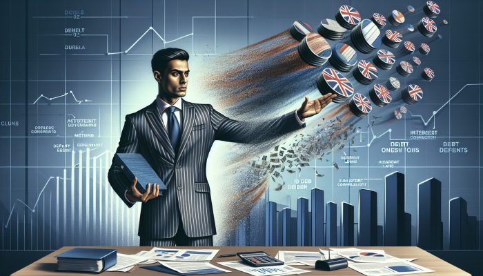 A person managing a single loan document, symbolizing debt consolidation, in a modern UK office.