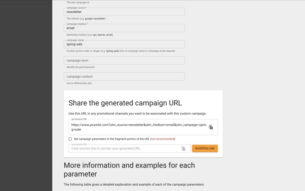 campaign tagged url
