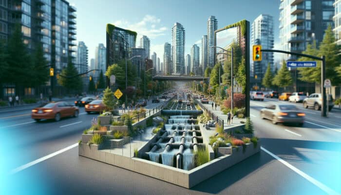 Concrete Drainage Services in Kitsilano, Vancouver: A well-designed concrete drainage system in Kitsilano, Vancouver, managing water runoff and preventing flooding.