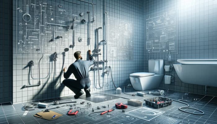 Shower Repair Services in Chilliwack: A plumber fixing various shower problems in a modern bathroom, ensuring safety and functionality.