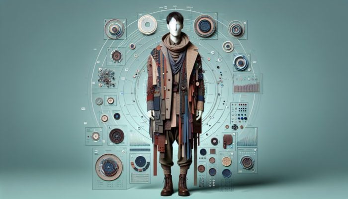 Executing Star-Studded Layered Looks: A person in a stylish, layered outfit with various textures and colors, showcasing a unique aesthetic.