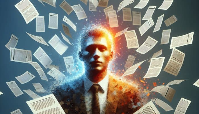 How to Optimise Debt Consolidation for Long-Term Wealth: Person consolidating multiple bills into one glowing payment document, symbolizing financial relief and simplicity.