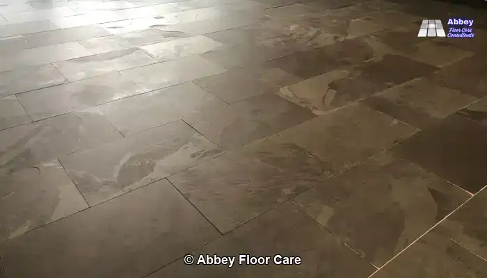 Signature Wet Look for Natural Slate Flooring Achieved
