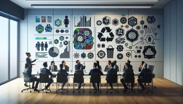 UK experts discussing advanced disposal strategies in a conference setting with graphs and presentations.