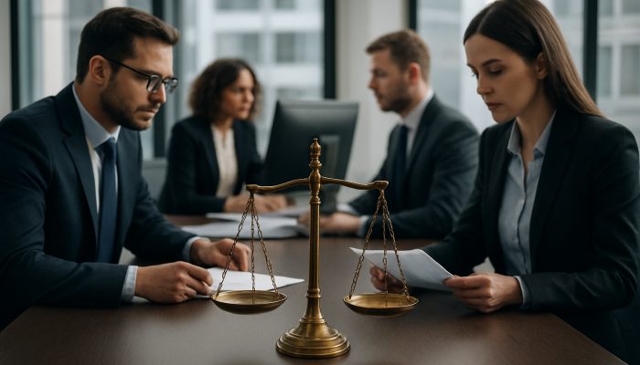 Ensuring Balances Report as Satisfied: Essential Tips | DCL Auditors in a modern office reviewing financial reports on screens, with a balance scale symbolizing UK compliance.