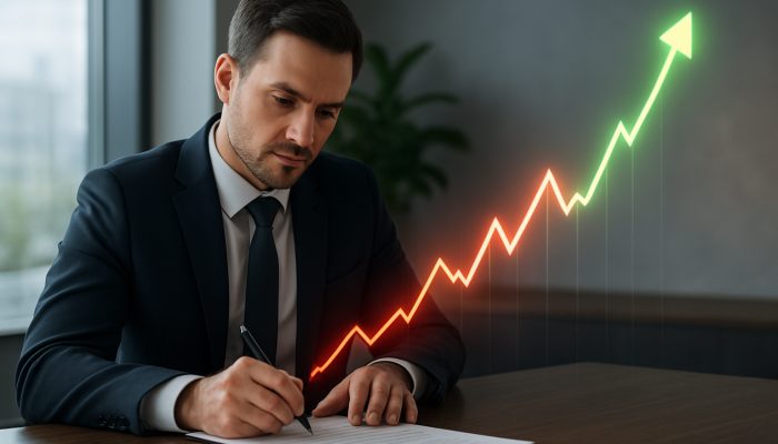 Using a New Loan to Cut Utilisation: Effective Strategies | DCL Financial advisor signing loan document, graphs transforming from red to green for debt management.