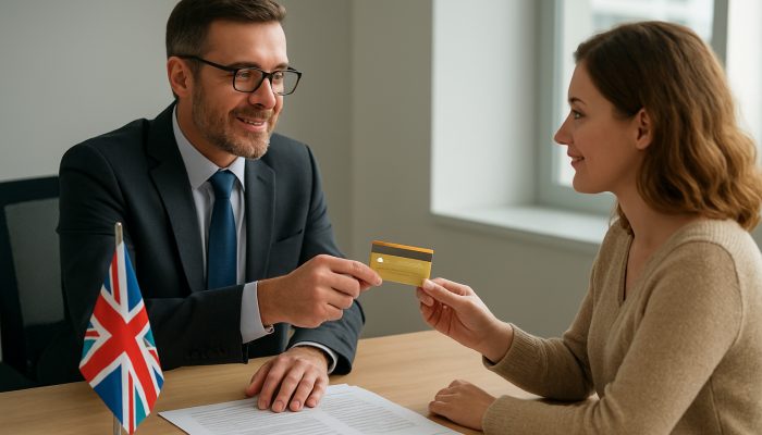 Handing Card Control to a Trusted Person: Essential UK Guidance | DCL Professional handing credit card to family member in London office with UK documents and Union Jack.
