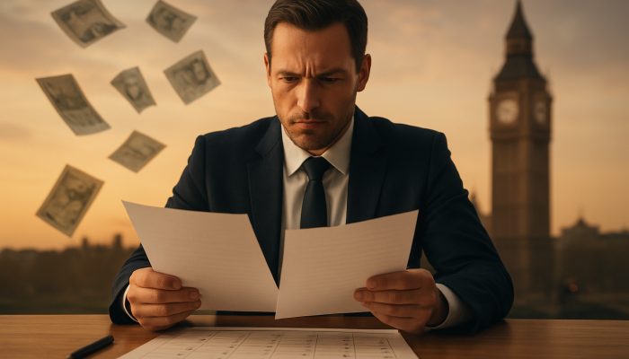 How Often to Review a Merged Debt Plan: Key UK Tips | DCL UK professional reviewing merged debt plan at desk with calendar, pound notes and Big Ben silhouette