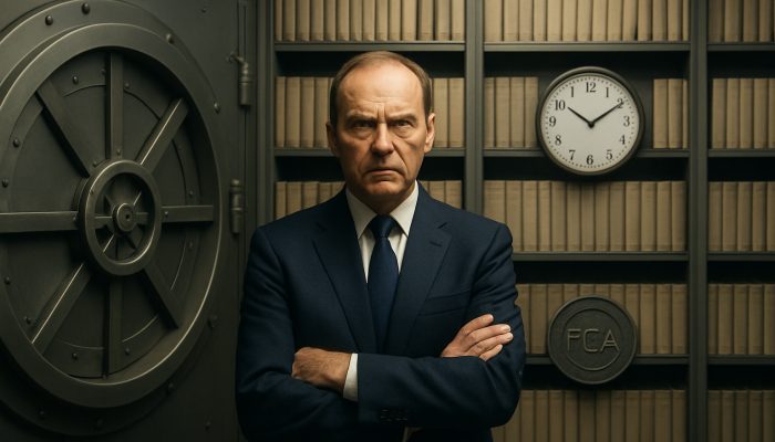 Keeping Copies of Settlement Figures: A Practical Approach | DCL UK FCA regulator oversees vault of financial ledgers with ticking clock for record retention compliance