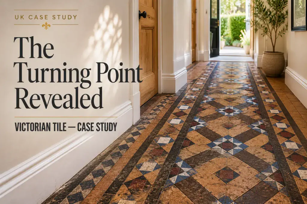 Victorian Tile Floor Revealed After Years of Abandonment